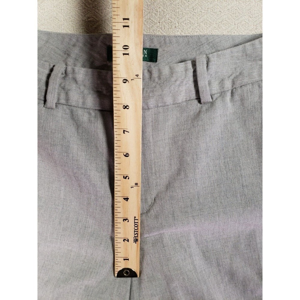 Lauren Ralph Lauren Pants Womens 6p Gray Wool Straight Wide Leg Slash Pockets - Picture 6 of 10